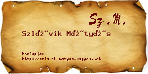Szlávik Mátyás névjegykártya