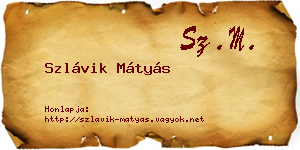 Szlávik Mátyás névjegykártya
